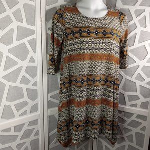 Wilde Mosaic Print Flowing A-Line Dress Size L